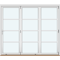 Outswing Bifold Doors | 3 Panels with 3 Horizontal Decorative Bars, Folds Right