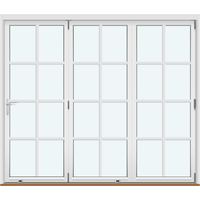 Outswing Bifold Doors | 3 Panels with 3 Horizontal and 1 Vertical Decorative Bar, Folds Right