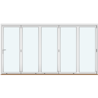 Outswing Bifold Doors | 5 folding door panels without decorative bars, stacking to the right