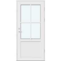 Outswing Exterior Doors | 1 horizontal decorative bar, 1 vertical decorative bar and 1 panel