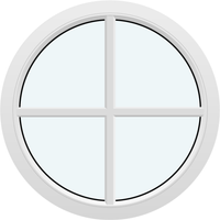 Round Fixed Window | With 1 horizontal and 1 vertical decorative bar V2
