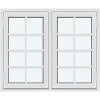 Historic-Style Two-Sash Outward-Opening Casement Window | 2 Sashes with 1 Horizontal Decorative Bar and 3 Vertical Decorative Bars