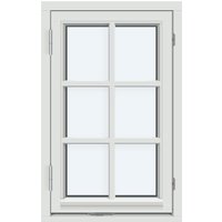 Single-Sash Outward-Opening Casement Window | 1 sash with 2 horizontal decorative bars and 1 vertical decorative bar