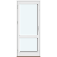 Historic-Style Single-Panel Outswing Patio Doors | 1 outswing door leaf with 1 horizontal glass-dividing bar