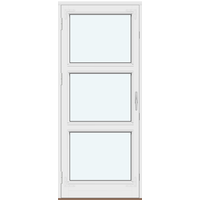 Historic-Style Single-Panel Outswing Patio Doors | 1 outswing door leaf with 2 horizontal glass-dividing bars