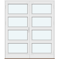 Historic-Style Two-Panel Outswing Patio Doors | 2 Outward-Swinging Door Leaves with 3 Horizontal Glass-Dividing Bars
