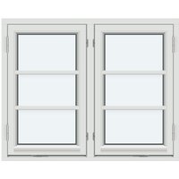 Two-Sash Outward-Opening Casement Window | 2 sashes with 2 horizontal decorative bars