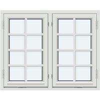 Two-Sash Outward-Opening Casement Window | 2 sashes with 3 horizontal decorative bars and 1 vertical decorative bar