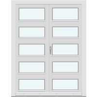 Two-Panel Inswing Patio Doors | 2 In-Swing Door Leaves with 4 Horizontal Glass-Dividing Bars