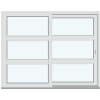Patio Life Sliding Patio Door | 2 Outward-Swinging Door Leaves with 2 Horizontal Glass-Dividing Bars