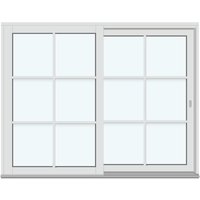 Patio Life Sliding Patio Door | 2 panels with 2 horizontal decorative bars and 1 vertical decorative bar