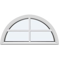 Half-Round Fixed Window | 1 horizontal decorative bar and 1 vertical decorative bar