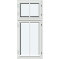 Kombi Outward-Opening Casement Window | 1 fixed glazed section with 1 vertical decorative bar; 1 sash with 1 vertical decorative bar