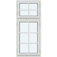 Kombi Outward-Opening Casement Window | 1 fixed glazed section with 1 horizontal and 1 vertical decorative bar; 1 sash with 2 horizontal and 1 vertical decorative bars
