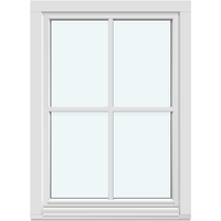 Single-Sash Inward-Opening Window | 1 sash: 1 horizontal decorative bar and 1 vertical decorative bar