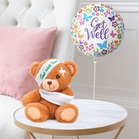 Keelco Get Well soon Bear (15cm) & Get Well Balloon