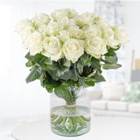 Blumenshop Weiße PremiumRosen Avalanche 60cm