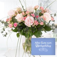 Blumenshop 10% Rabatt auf Rosenstrauß Sophia und Hochzeitstagskarte