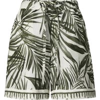 BOGNER Carmel linen Bermuda shorts for women - Olive green/cream - 46