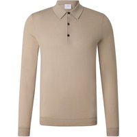 BOGNER Knitted polo long-sleeved top Jake for men - Camel - L