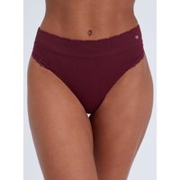 Ribbed seamless high leg thong