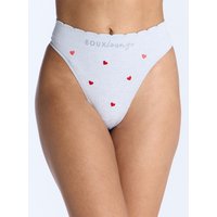 Ribbed seamless heart embroidered thong Marl Mix L