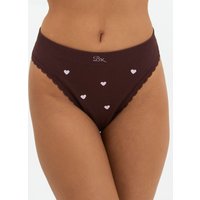 Heart embroidered seamless thong