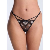 Amore embroidered g string thong & White 06