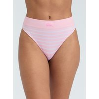 Ribbed seamless striped thong Mix L