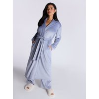 Velour dressing gown Denim Blue L
