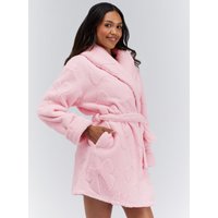 Fluffy bow short dressing gown Candy L