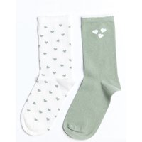 2 pack heart cotton ankle socks OS