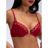 Josephina embroidered plunge bra Pillar Box