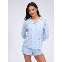 Breakfast print modal short pyjama set Mix 06