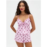 Polka dot cotton short cami set Mix 06