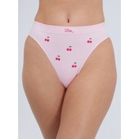 Cherry embroidered seamless thong Mix L