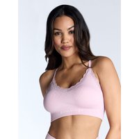 Ribbed seamless lace bralette Dusky L