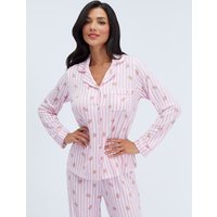 Gingerbread striped modal long pyjama set Mix 06
