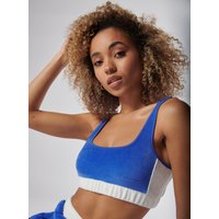 Velour block crop top Cobalt Blue 10