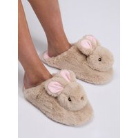 Plush bunny mule slippers 3 4