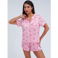 Strawberry satin short pyjama set Mix 06