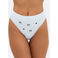 Bow embroidered seamless thong Mix