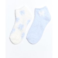 2 pack bow fluffy trainer socks Mix OS