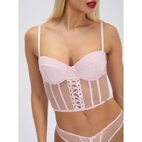 Selene satin balconette basque Light