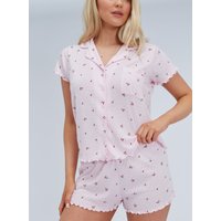 Cherry pointelle short pyjama set Mix 06