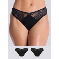 Boux Avenue 2 pack medium flow modal period pants - Black - 10