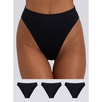 3 pack high leg seamfree brazilian knickers M