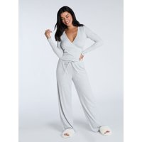 Ribbed wrap pyjama set Marl Mix 18