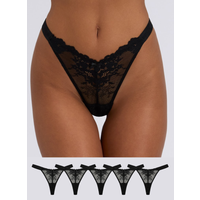 5 pack Fran lace thongs 06