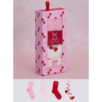 4 pack cherry valentines sock gift box Mix OS